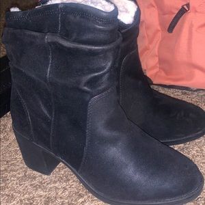 Black Suede with Sherpa inside Booties
